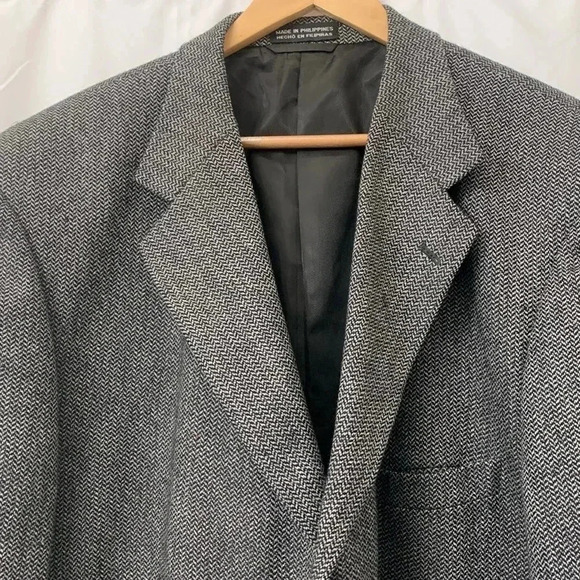 Men’s Stafford Sports Coat Size 50R Black And Gray EUC - Picture 6 of 12